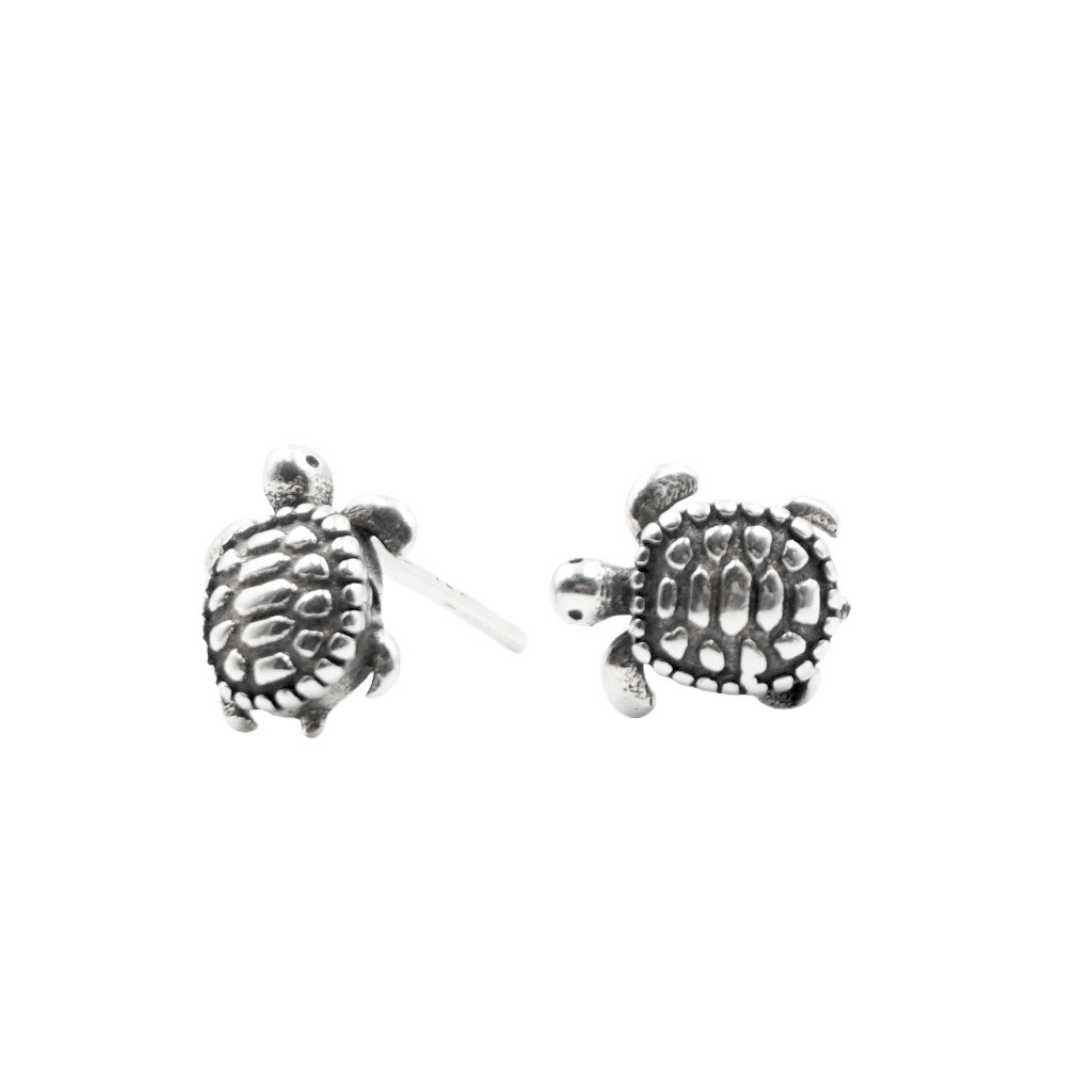 WITZI EARRINGS SILVER TURTLE STUDS