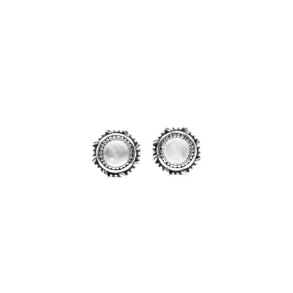 HULIX EARRINGS SILVER MOONSTONE STUDS