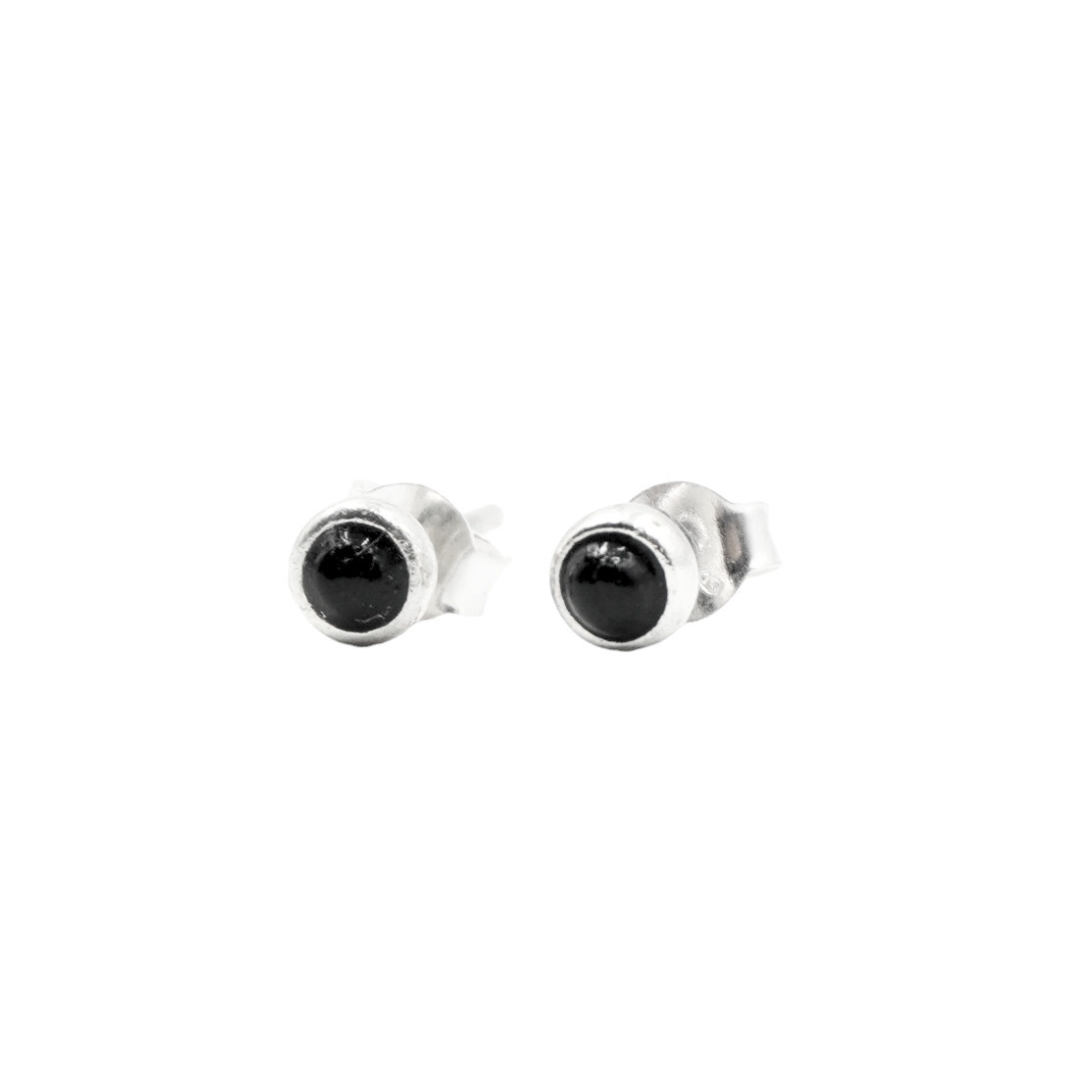 ARHE EARRINGS BLACK AGATE STUDS