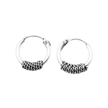 XIHU 12 BALI HOOPS SILVER BALI HOOPS 12 MM