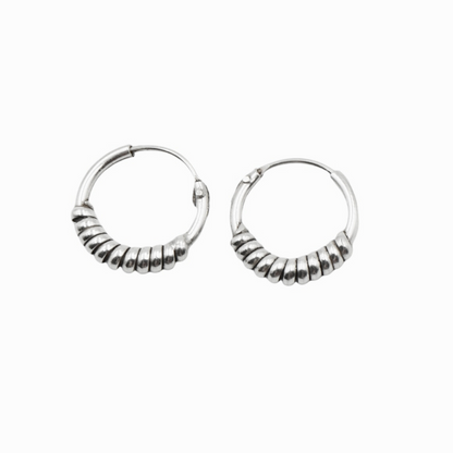 XAJAL 12 BALI HOOPS SILVER BALI HOOPS 12 MM