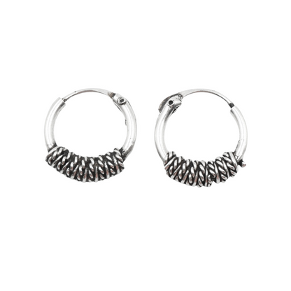 XIHU 13 BALI HOOPS SILVER BALI HOOPS 13 MM