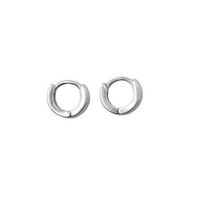 XUKIM 10 HOOPS SILVER HUGGIE HOOPS 10 MM