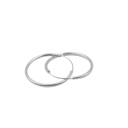 SAK 30 EARRINGS SILVER HOOPS 30 MM