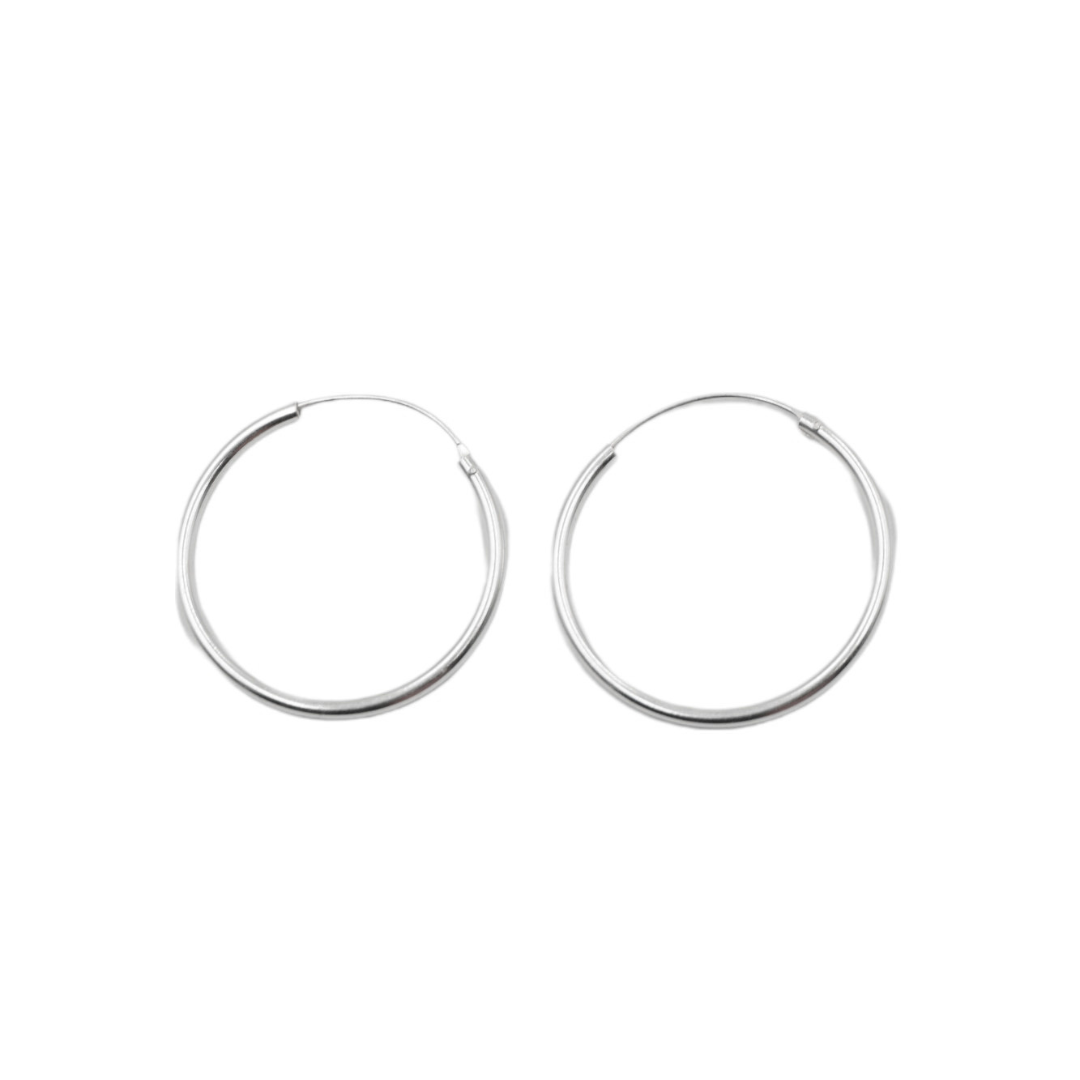 SAK 30 EARRINGS SILVER HOOPS 30 MM