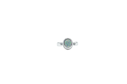 SIPLU RING SIMPLE WHITE OPAL RING