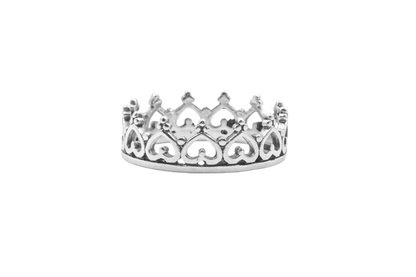 ANIAJO RING SILVER CROWN OF HEARTS