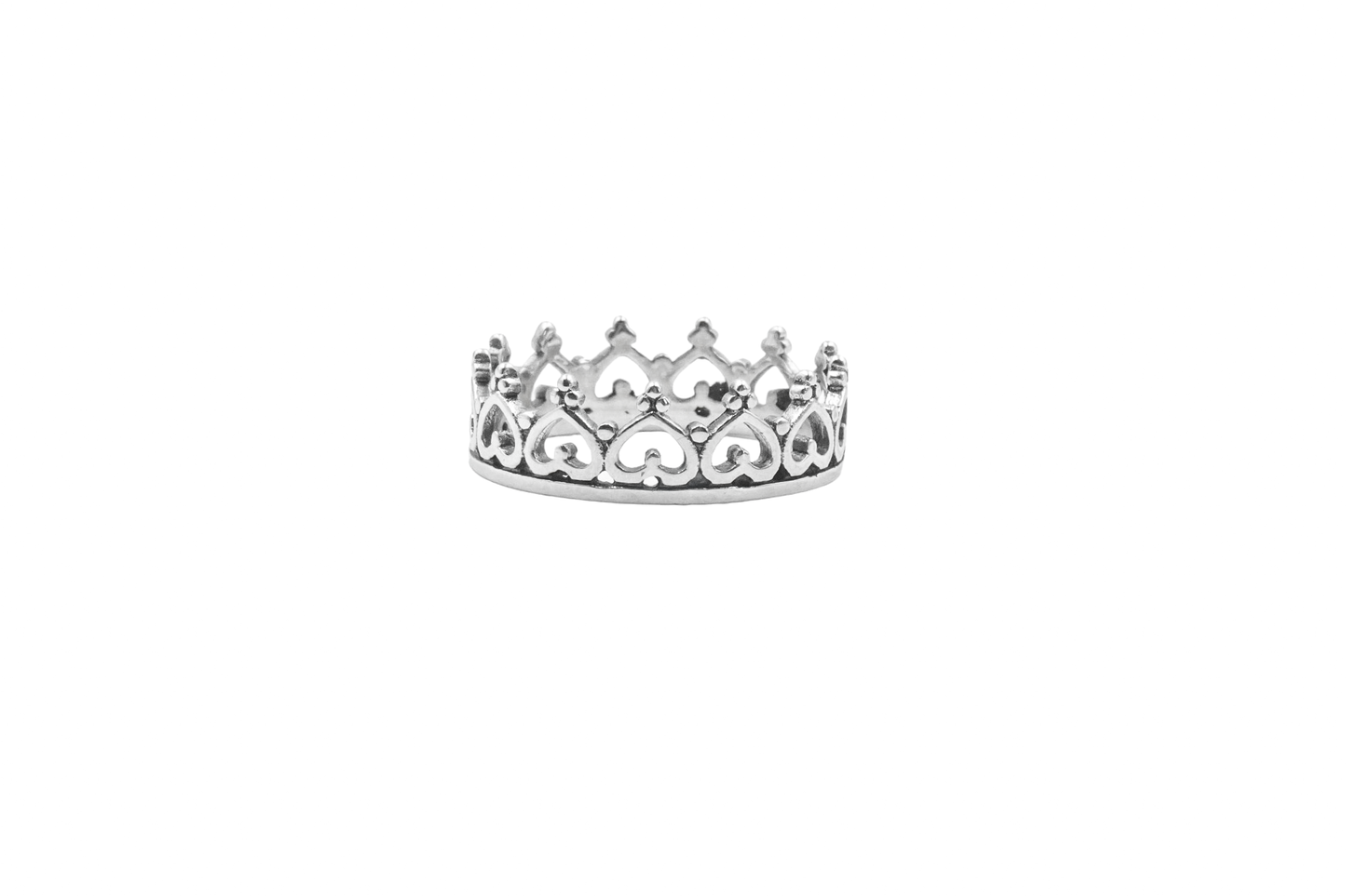 ANIAJO RING SILVER CROWN OF HEARTS