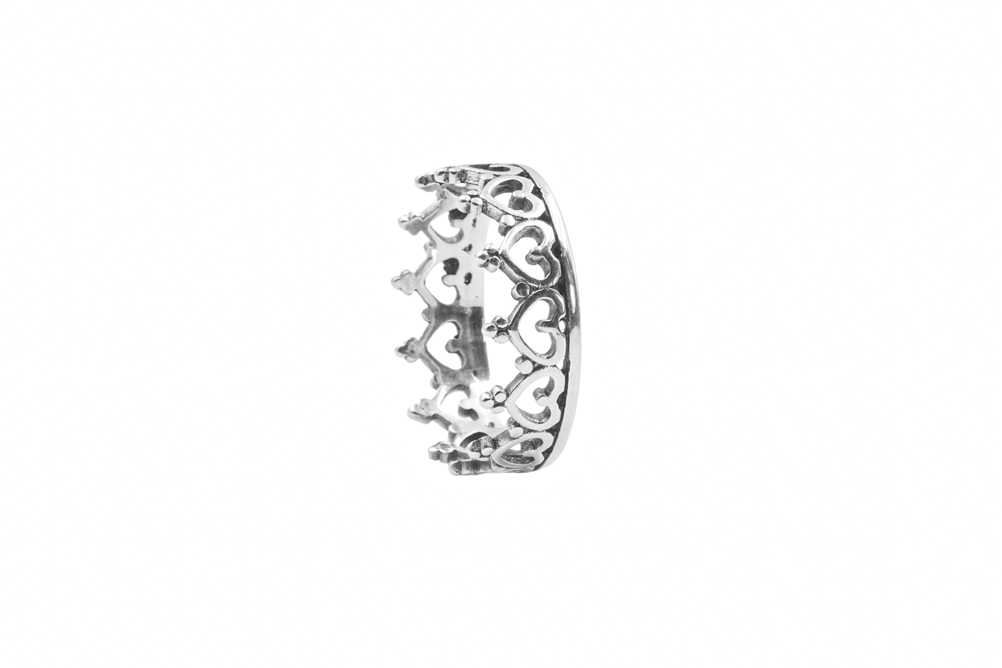 ANIAJO RING SILVER CROWN OF HEARTS