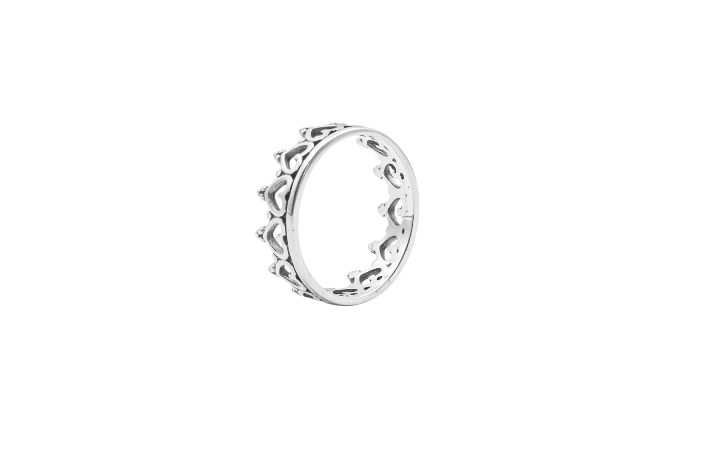 ANIAJO RING SILVER CROWN OF HEARTS