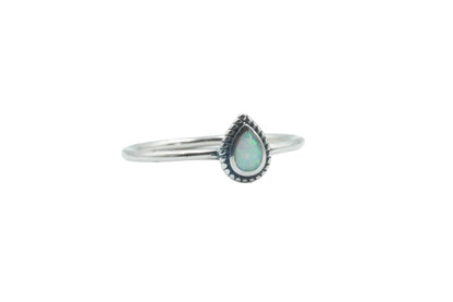 YAITA RING WHITE OPAL DROPLET RING