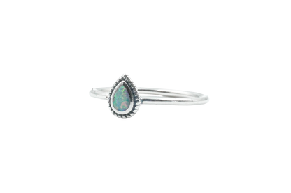 YAITA RING WHITE OPAL DROPLET RING