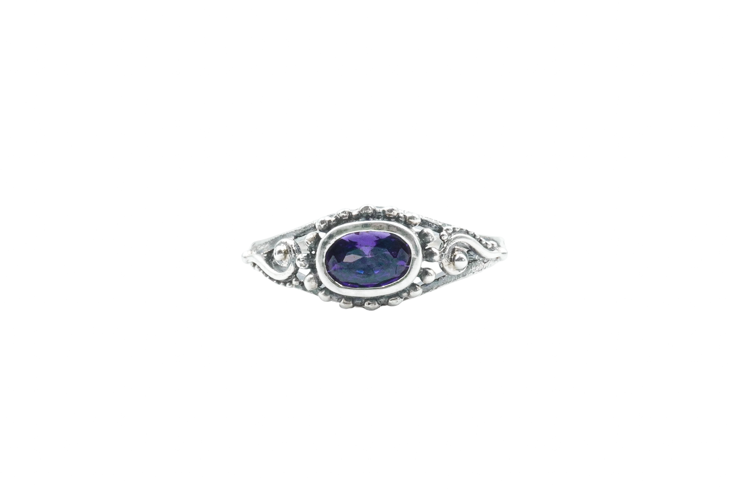 CHAK RING OVAL AMETHYST CZ