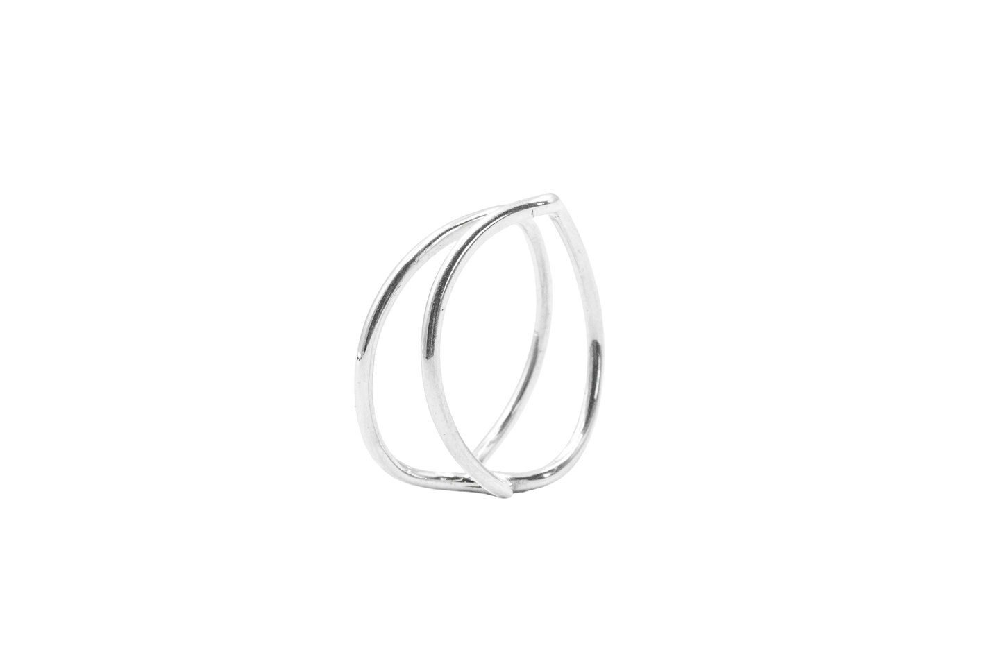 PIKAKI RING TWO PEAK SILVER LINES RING