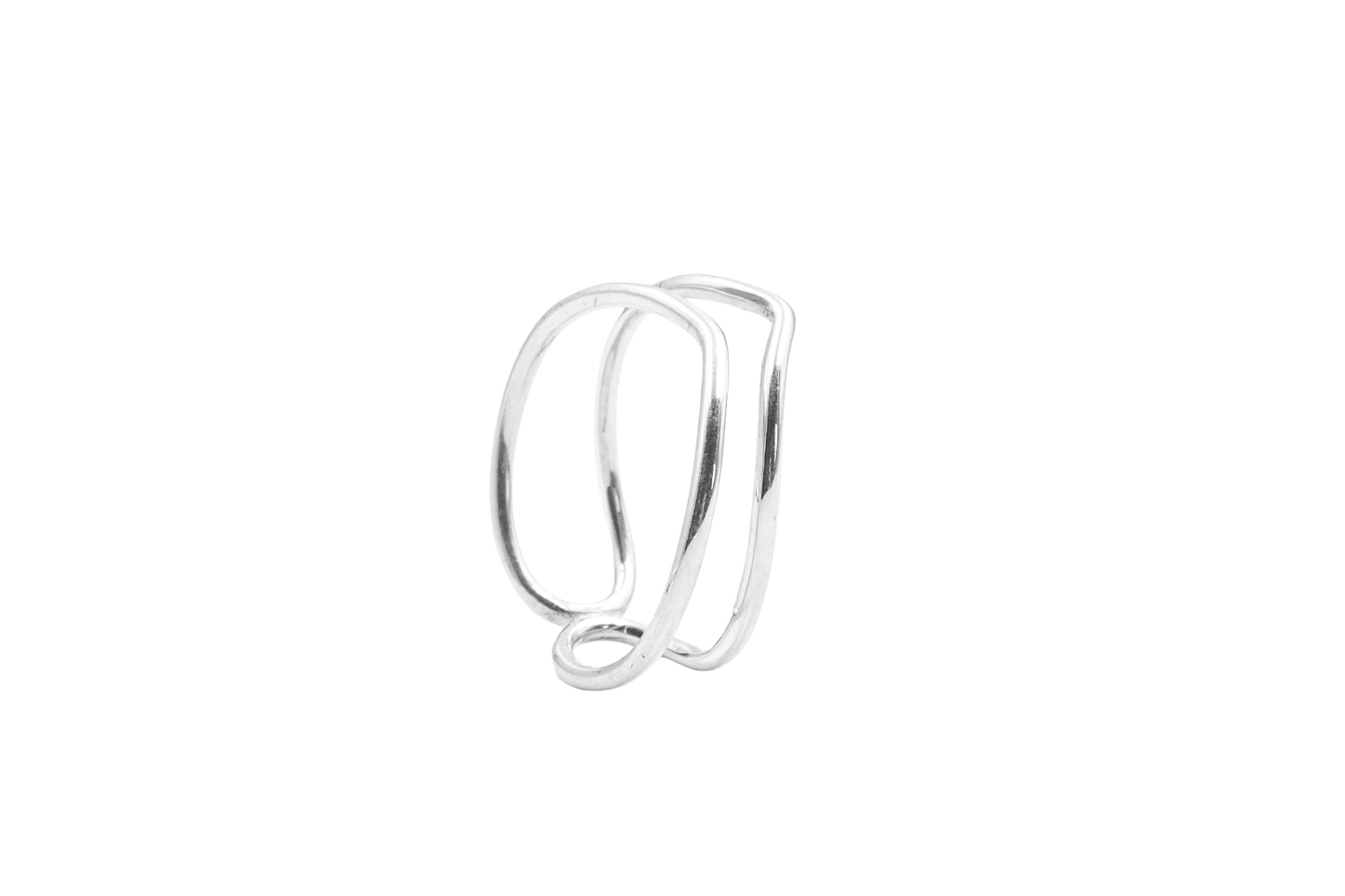 PIKAKI RING TWO PEAK SILVER LINES RING