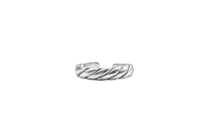 KUYENI RING TOE & MIDI STRIPES SILVER BAND