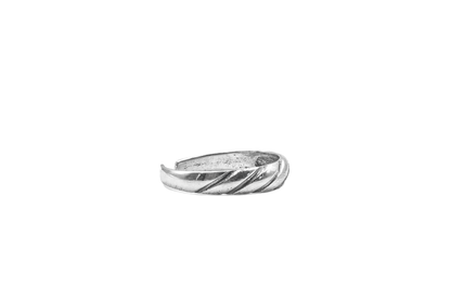 KUYENI RING TOE & MIDI STRIPES SILVER BAND