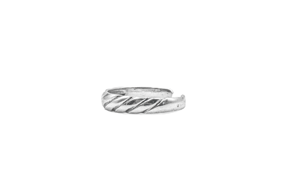 KUYENI RING TOE & MIDI STRIPES SILVER BAND