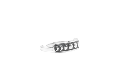 XULINI RING TOE & MIDI MOON PHASES SILVER RING