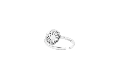 XUNAN MIDI RING MIDI & TOE  SILVER DAISY MANDALA RING