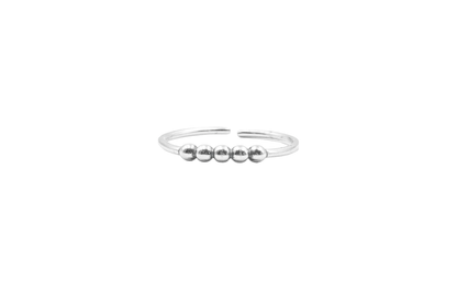 MOLONI MIDI RING MIDI & TOE TINY BEADS SILVER RING