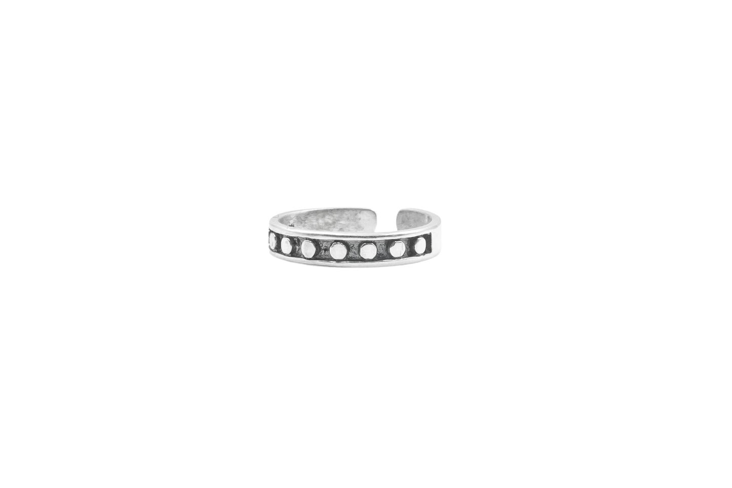 SIBA MIDI RING MIDI & TOE SILVER SMALL DOTS