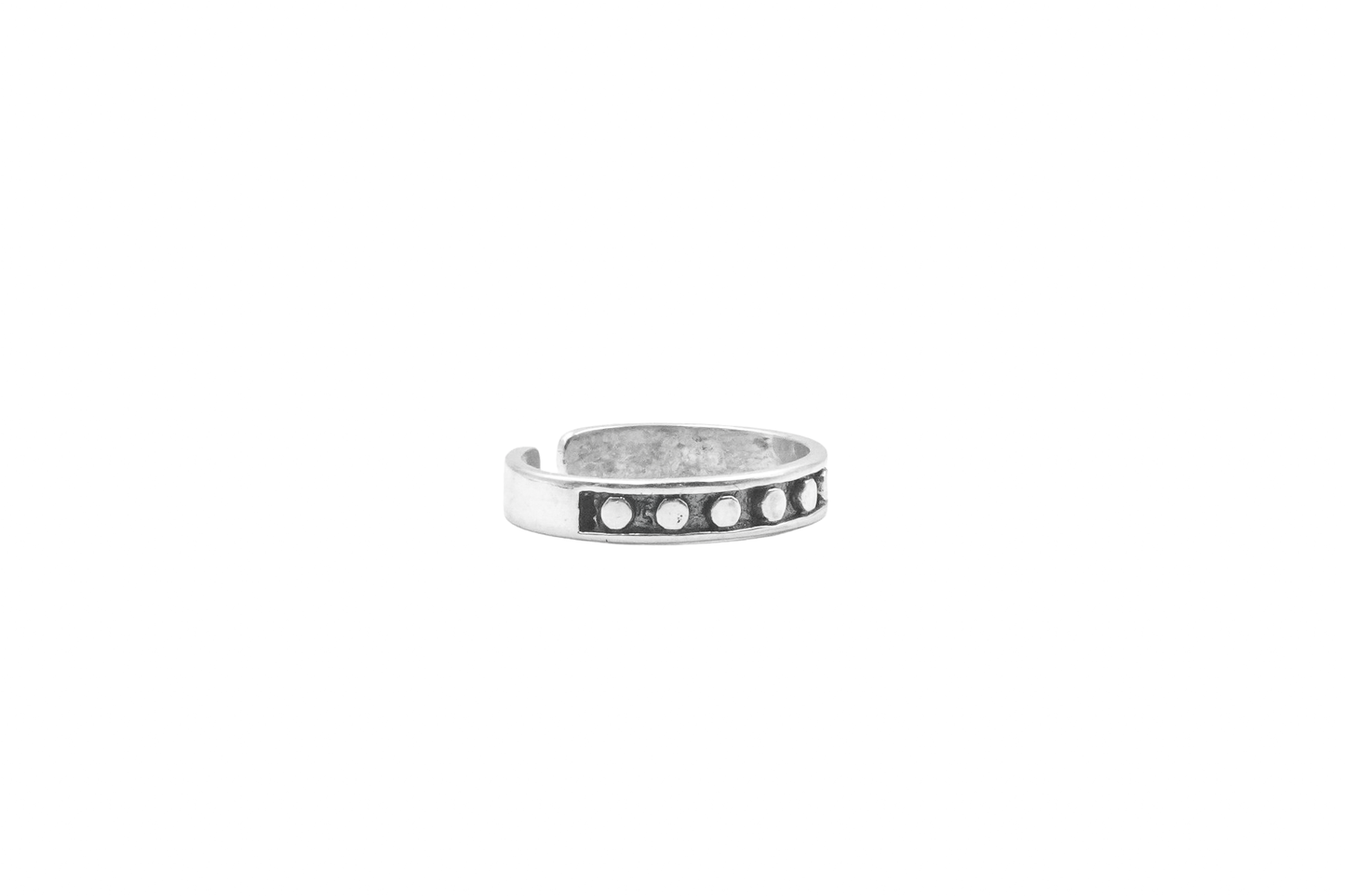 SIBA MIDI RING MIDI & TOE SILVER SMALL DOTS