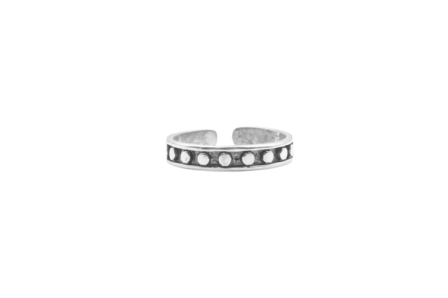 SIBA MIDI RING MIDI & TOE SILVER SMALL DOTS