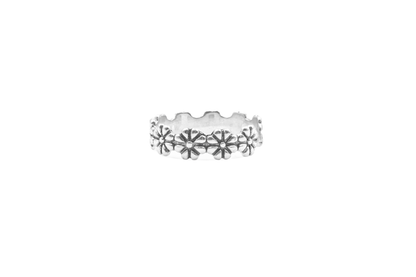 SHIWARI MIDI RING MIDI & TOE SILVER FLOWER