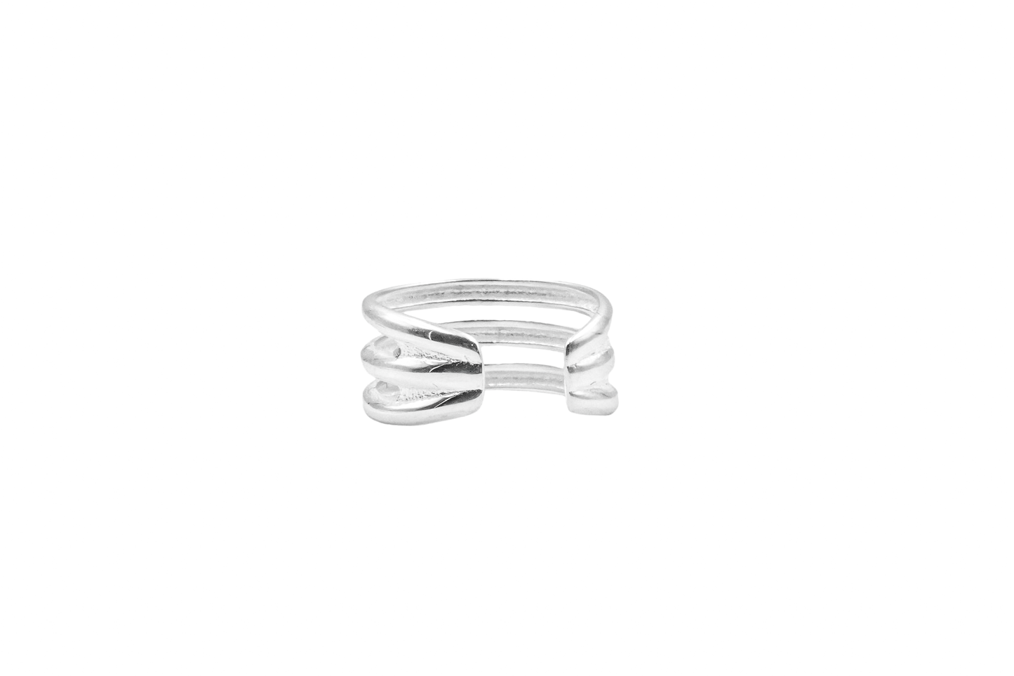 XIRA MIDI RING MIDI & TOE THREE SILVER LINES