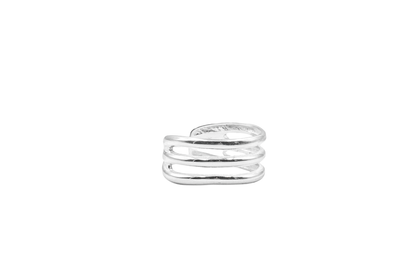 XIRA MIDI RING MIDI & TOE THREE SILVER LINES