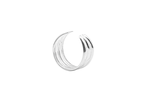 XIRA MIDI RING MIDI & TOE THREE SILVER LINES