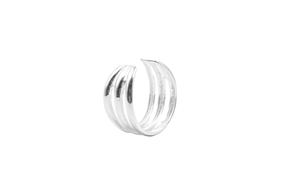 XIRA MIDI RING MIDI & TOE THREE SILVER LINES