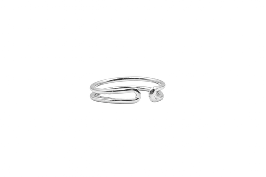 XURI MIDI RING MIDI & TOE TWO SILVER BANDS