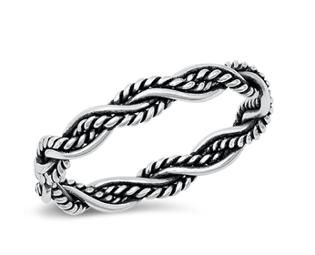 KANDU RING TWIST ROPE SILVER RING