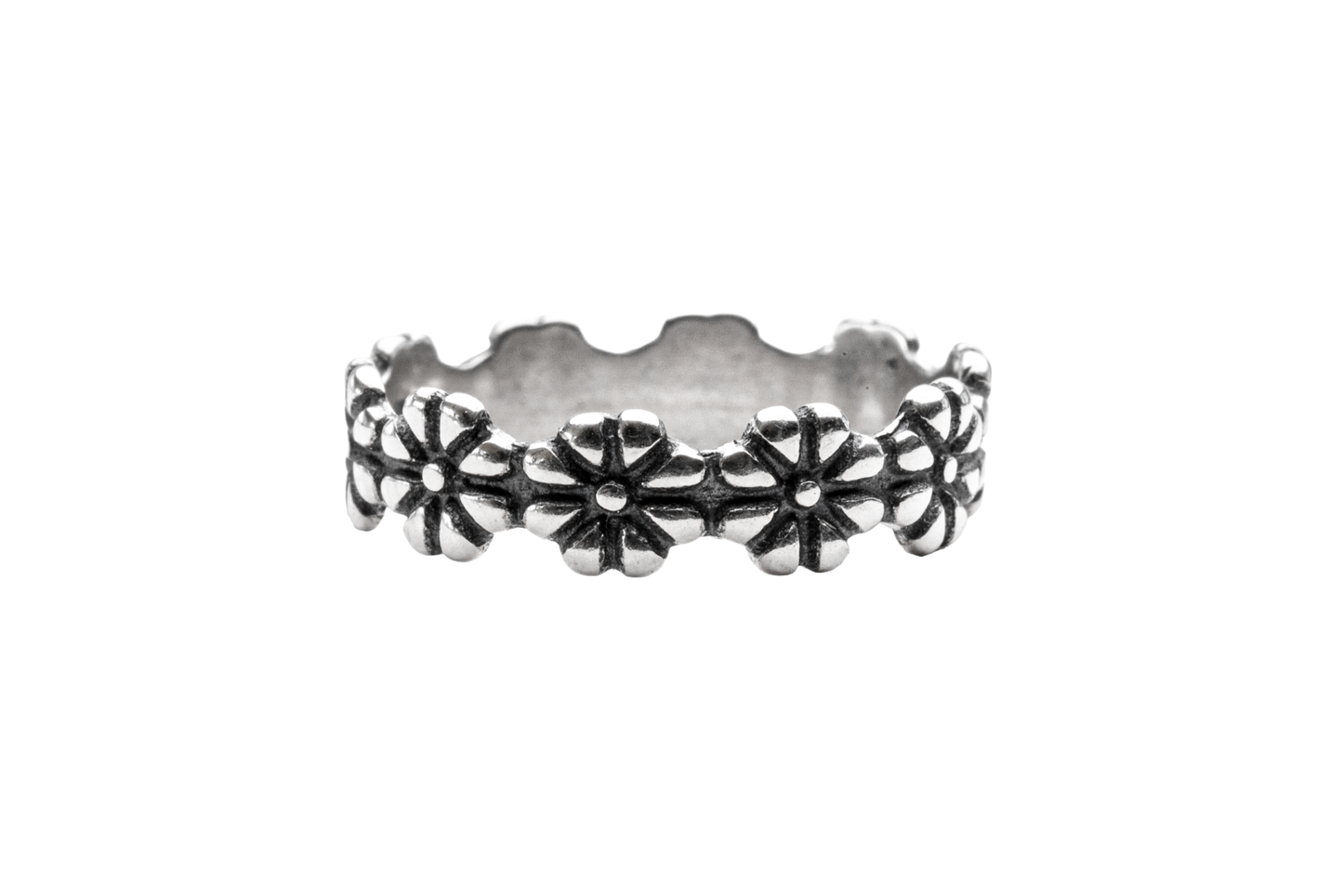 SHIWARI RING SILVER FLOWERS RING