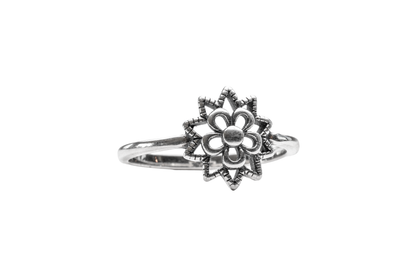 TSIKUL RING MANDALA FLOWER SILVER RING