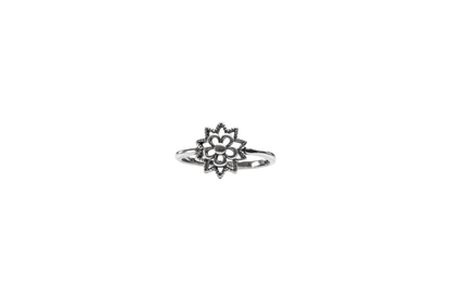 TSIKUL RING MANDALA FLOWER SILVER RING