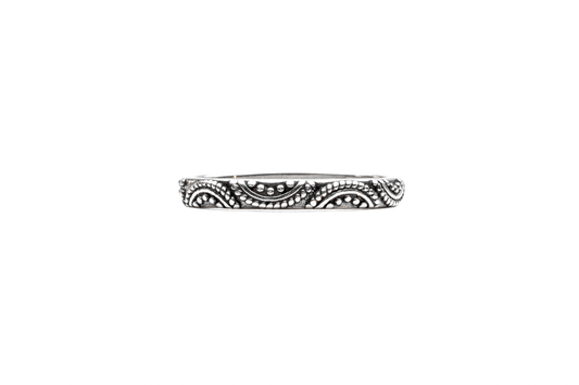 JUPANI RING HALF CIRCLE DOT SILVER RING